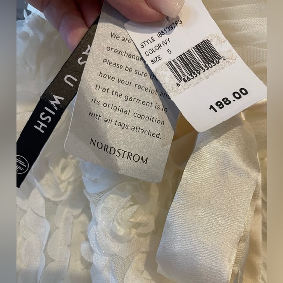 🔥NWT Beautiful ivory formal gown by As U Wish for prom/special occasion size 5 - Picture 7 of 9